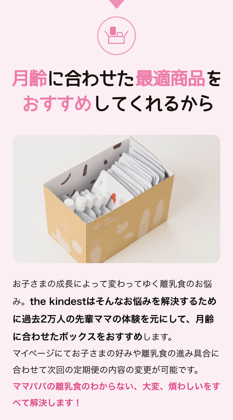  月齢に合わせた最適商品をおすすめしてくれるから